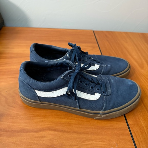 Vans Men Navy Blue White Old Skool 500714 Skate Sneaker Canvas Casual Comfort 8 - Picture 1 of 9